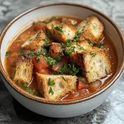 Sopa de Tomate Casera con Pan