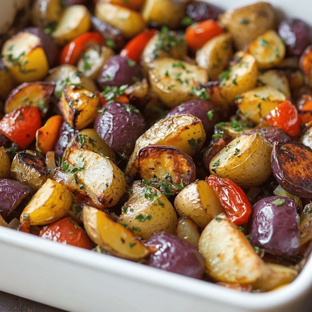 Verduras asadas al horno con patatas