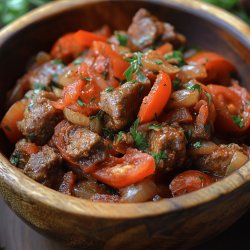 Receta de Carne con Tomate y Cebolla