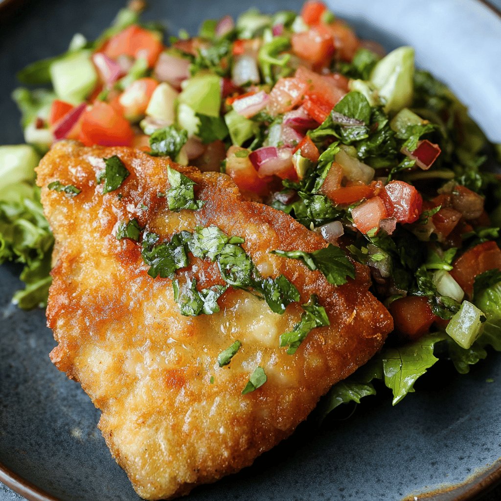 Mojarra frita con ensalada