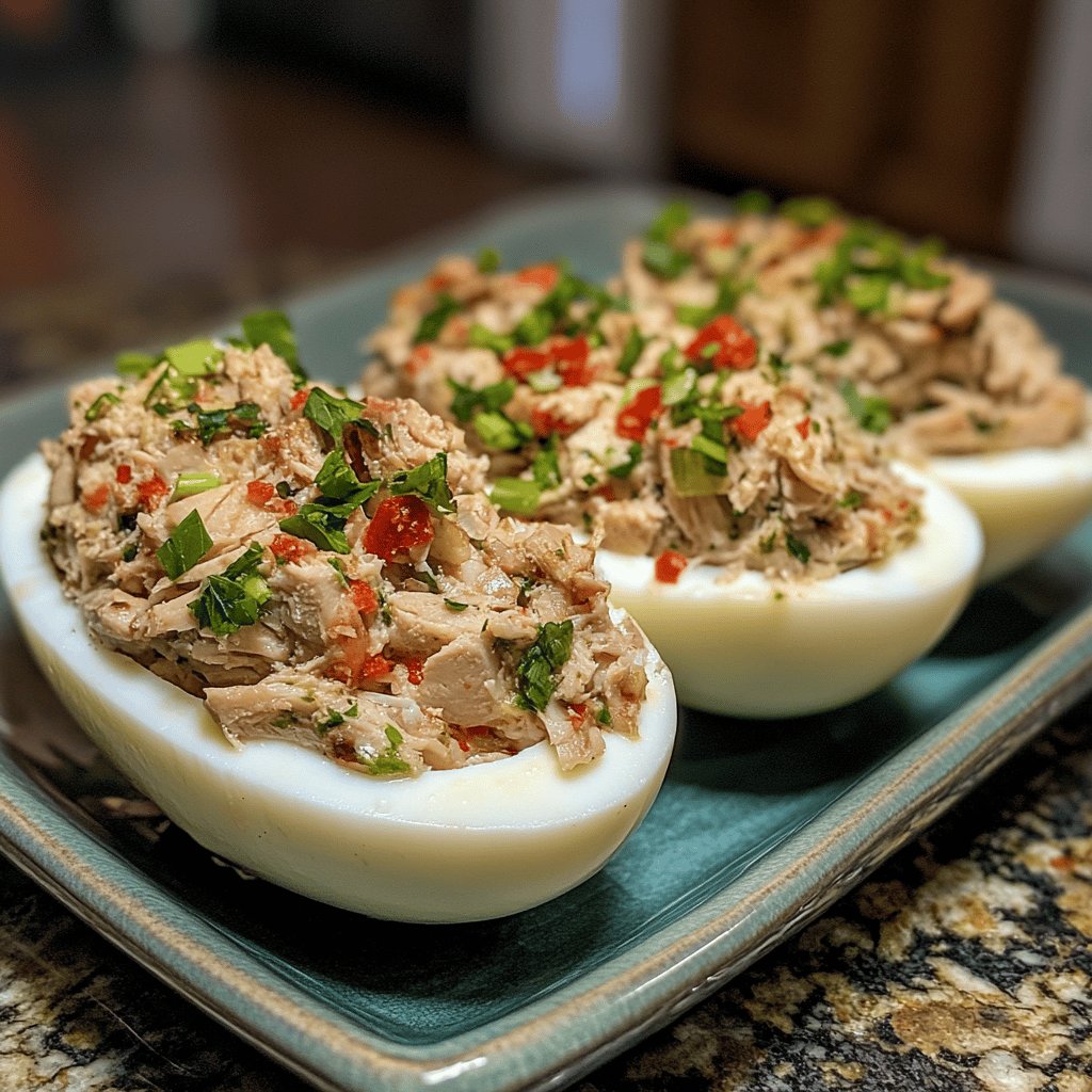 Huevos rellenos de atún