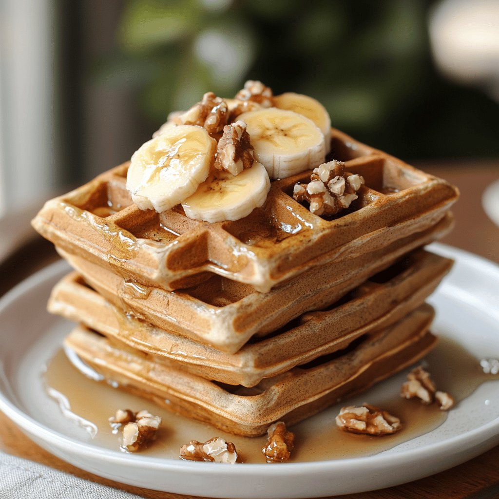 Waffles de avena y plátano