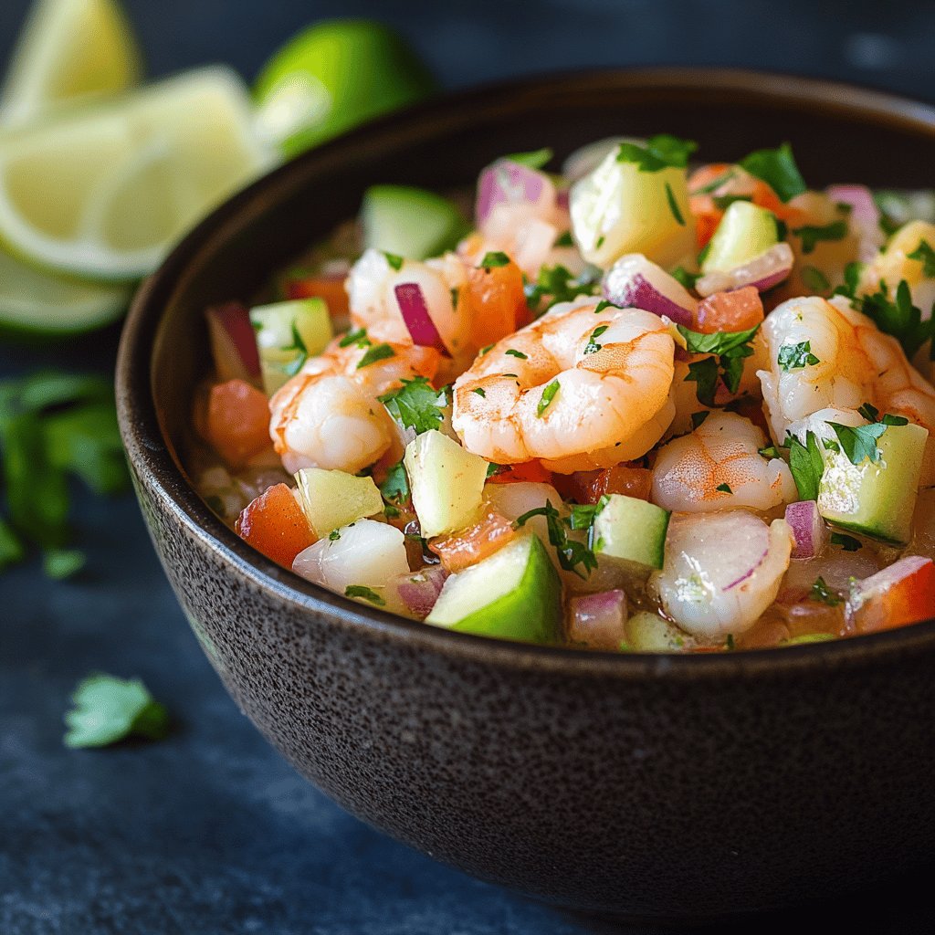 Ceviche de camarones peruano