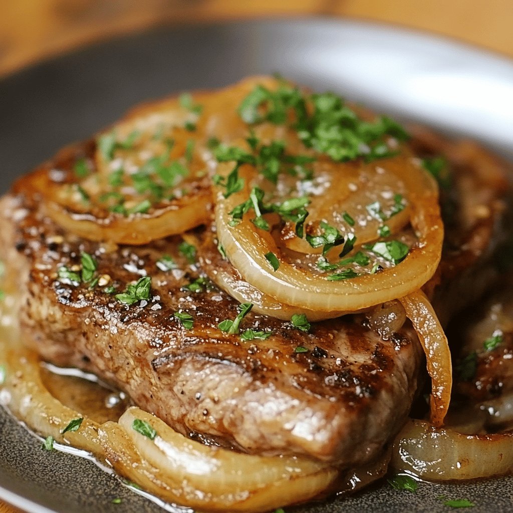 Bistec encebollado