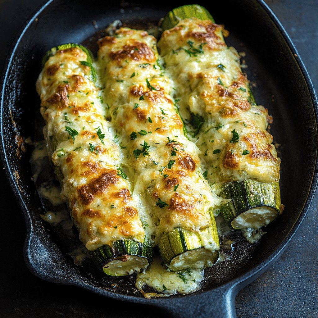 Receta de Calabacitas rellenas de queso