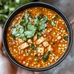 Pozole de trigo con pollo