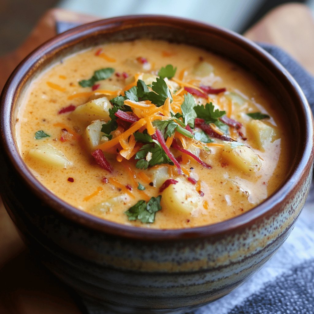 Sopa de queso y papa estilo Sonora