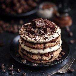 Torta de galletas con pudin de chocolate y vainilla