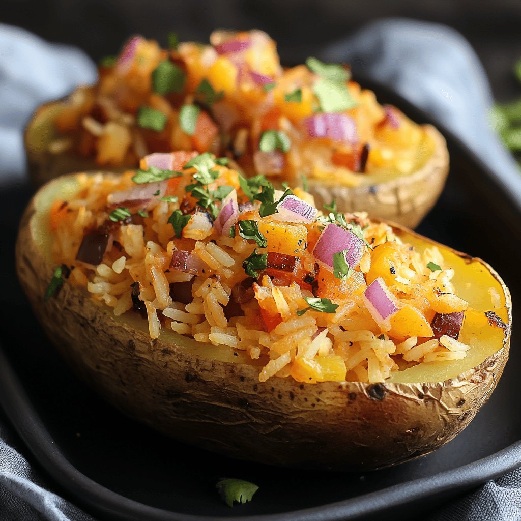 Papa rellena con arroz