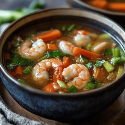 Caldo de camarón seco con verduras