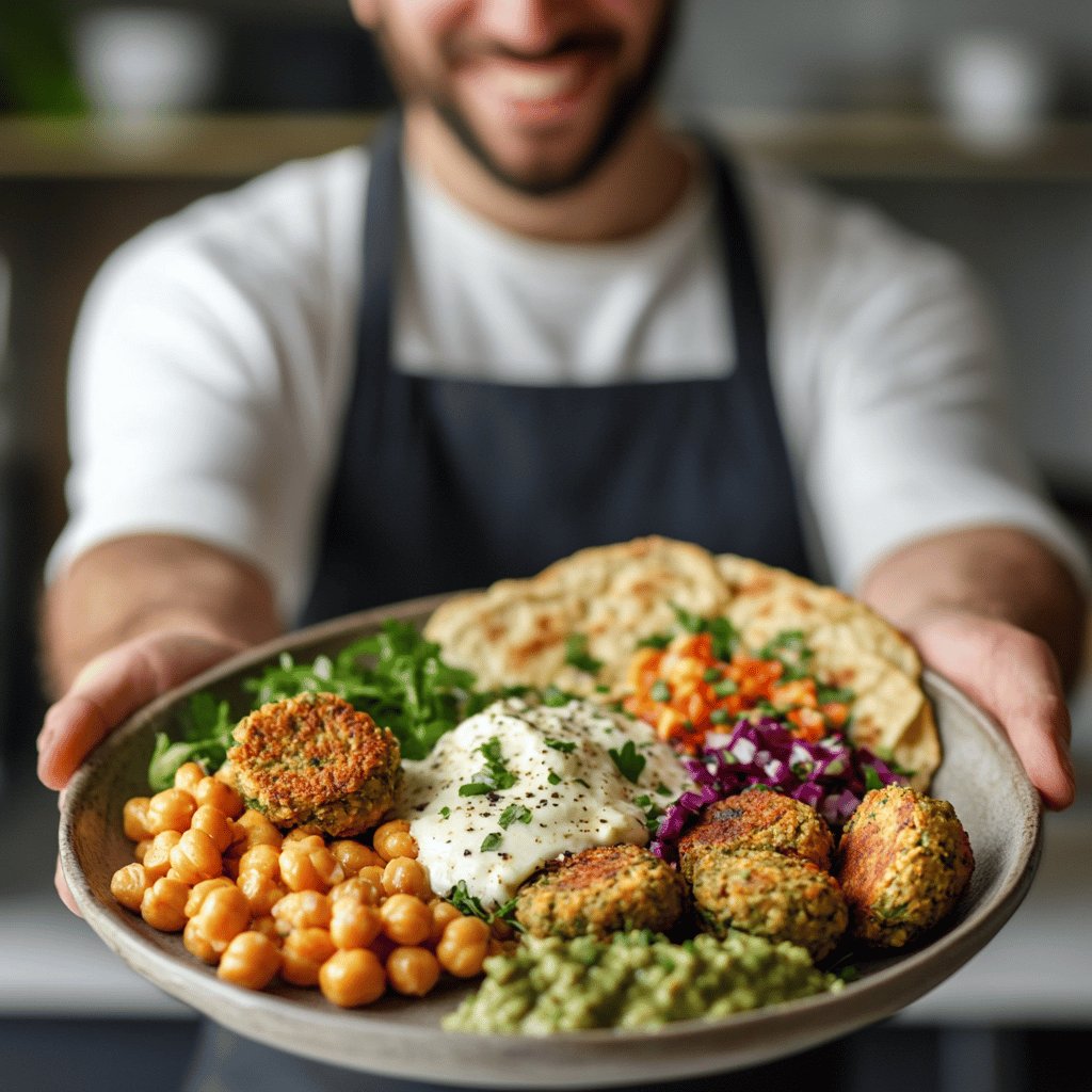 Falafel al horno con garbanzos cocidos