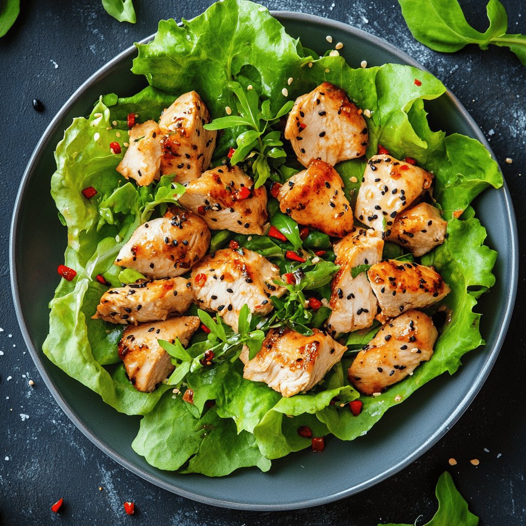 Ensalada de pollo y lechuga