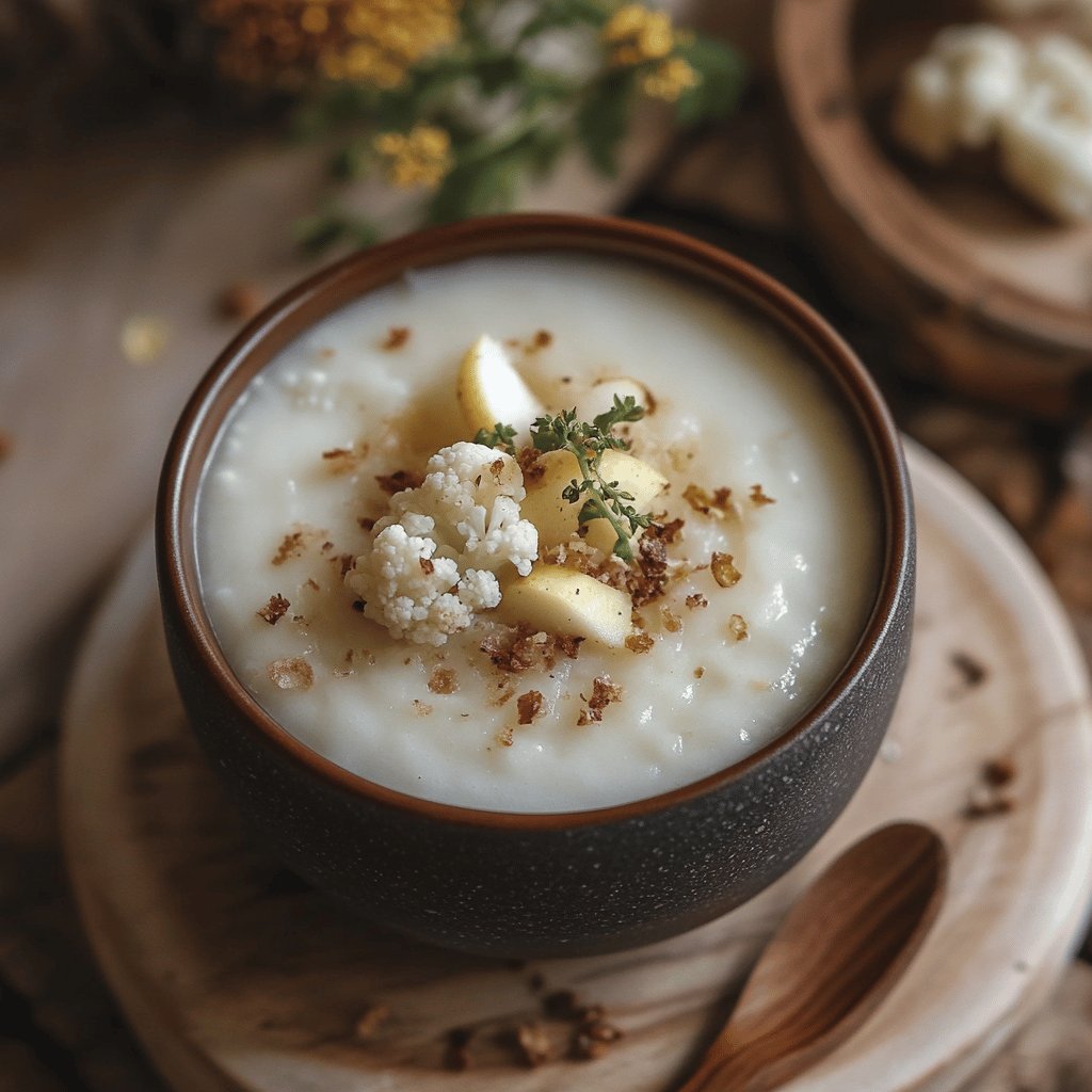 Crema de coliflor y manzana