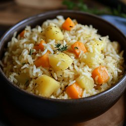 Receta de Arroz con papa y zanahoria