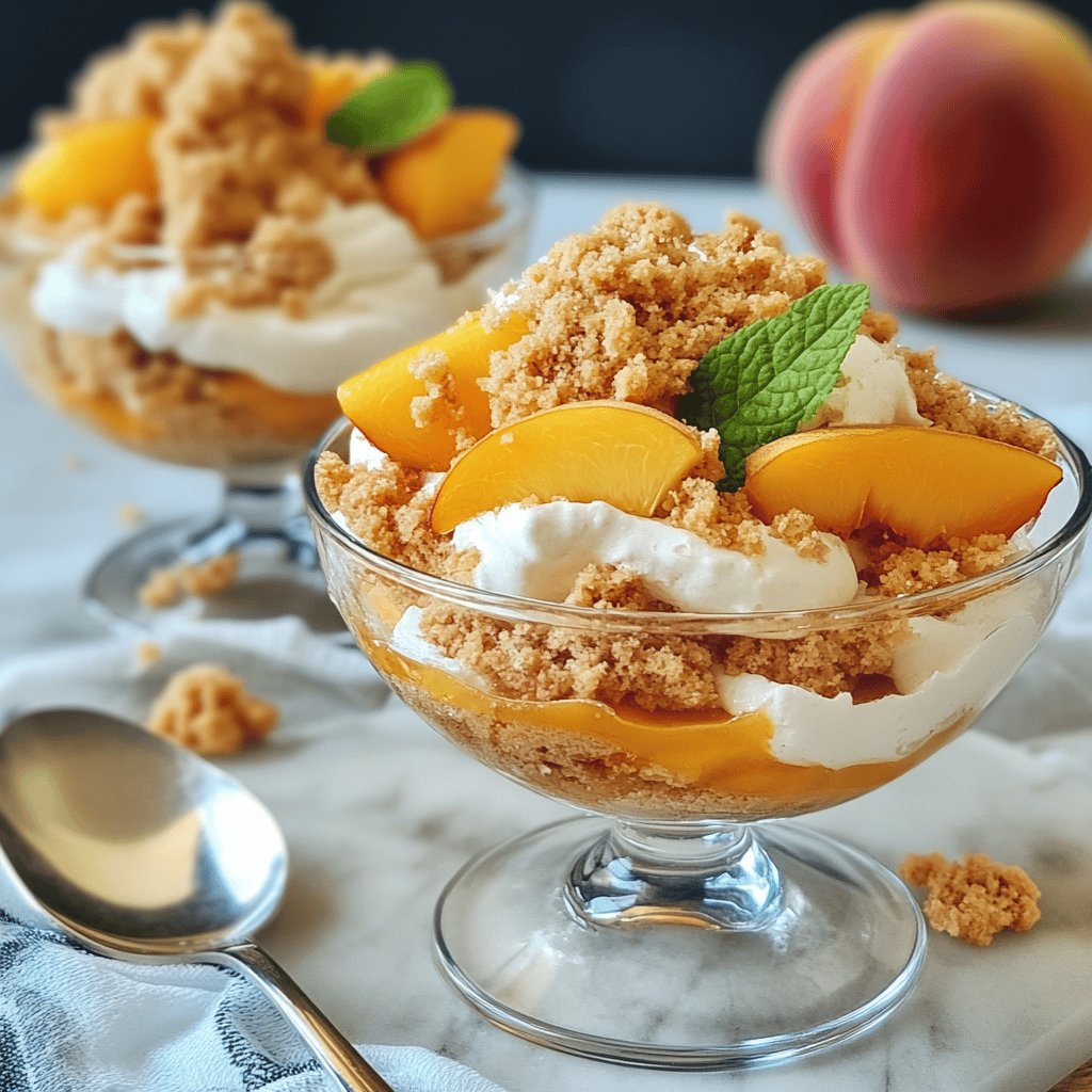 Postre de durazno con galletas