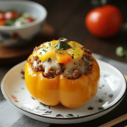 Pimiento relleno de carne molida