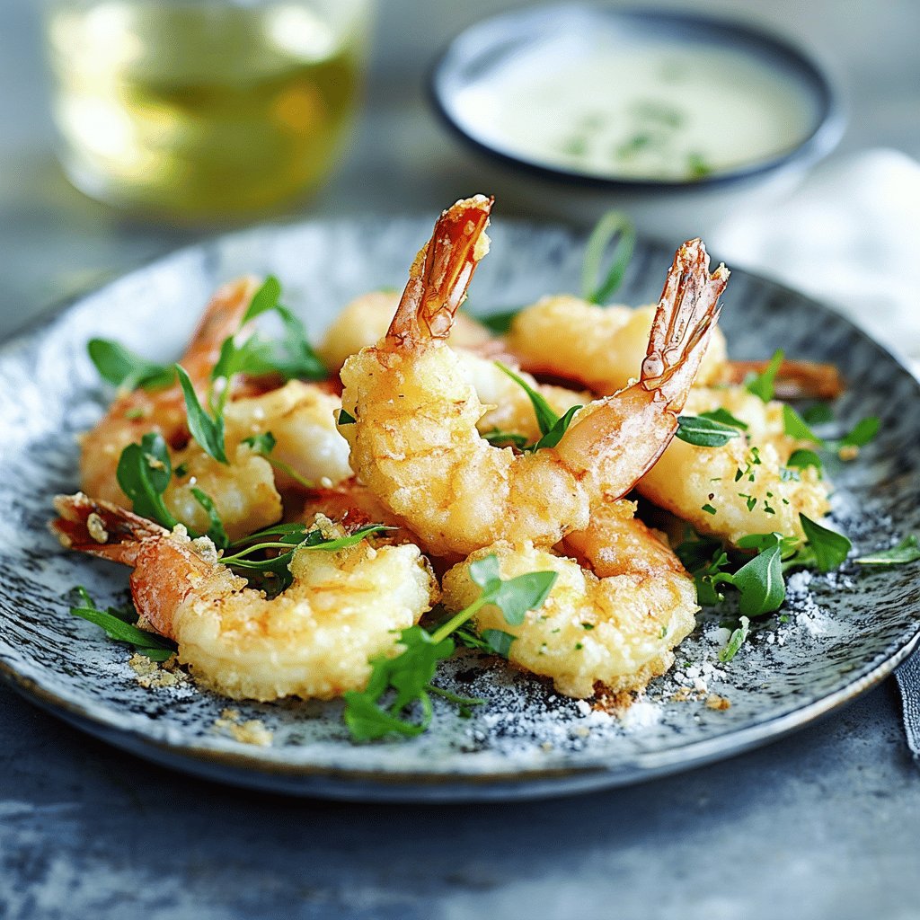 Langostinos en tempura japonesa