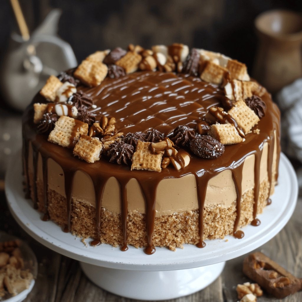 Tarta de caramelo y galletas