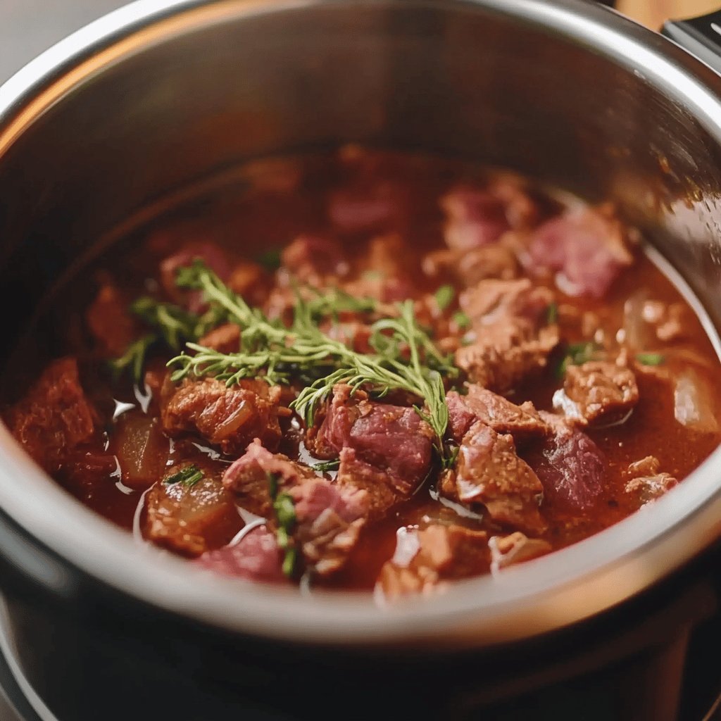 Carne al jugo en olla a presión