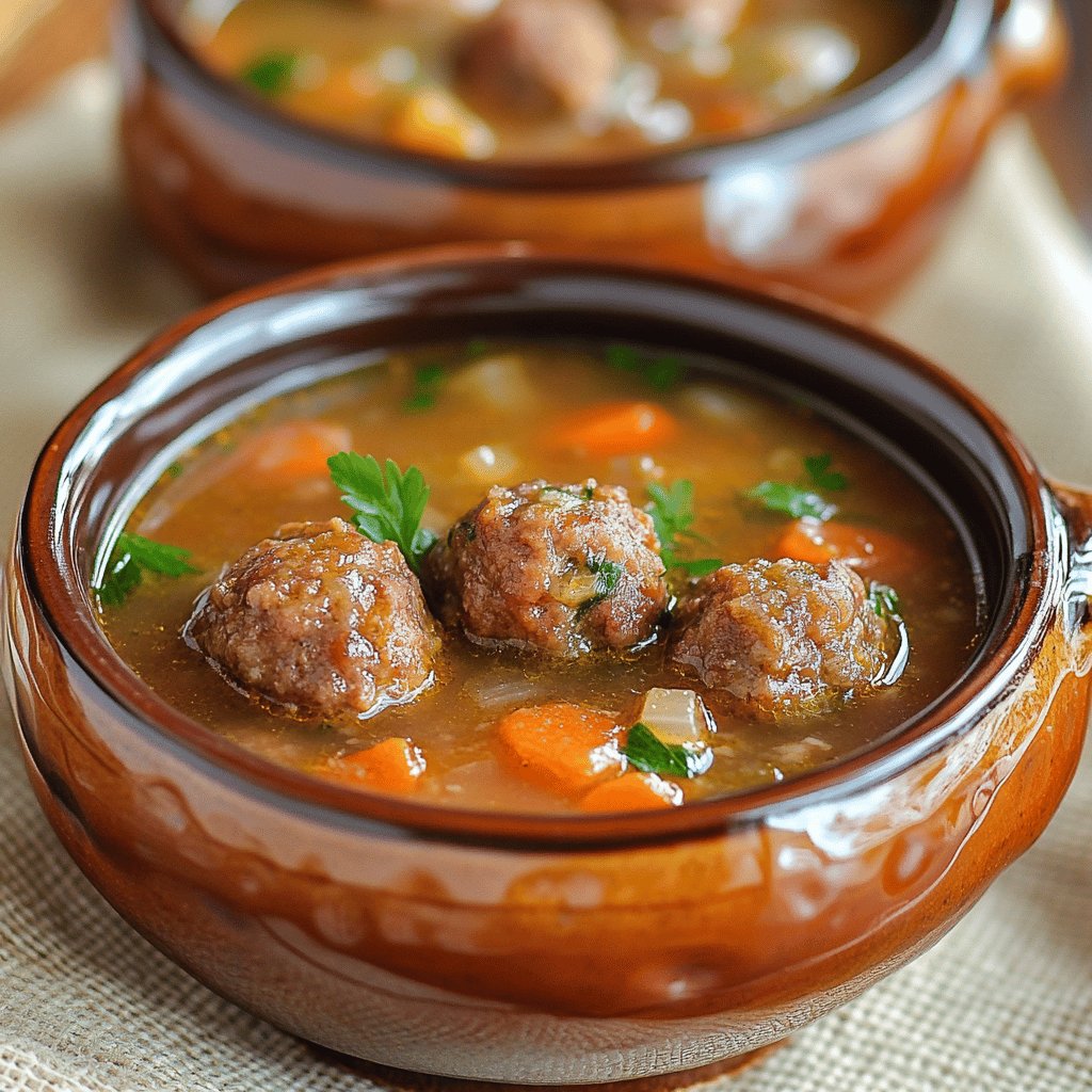 Sopa de galets con pelota