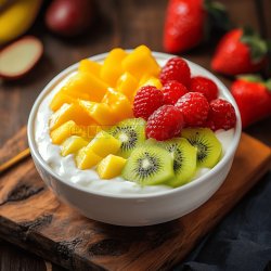 Yogur con frutas frescas