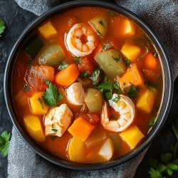 Receta de Sopa de marisco y verduras