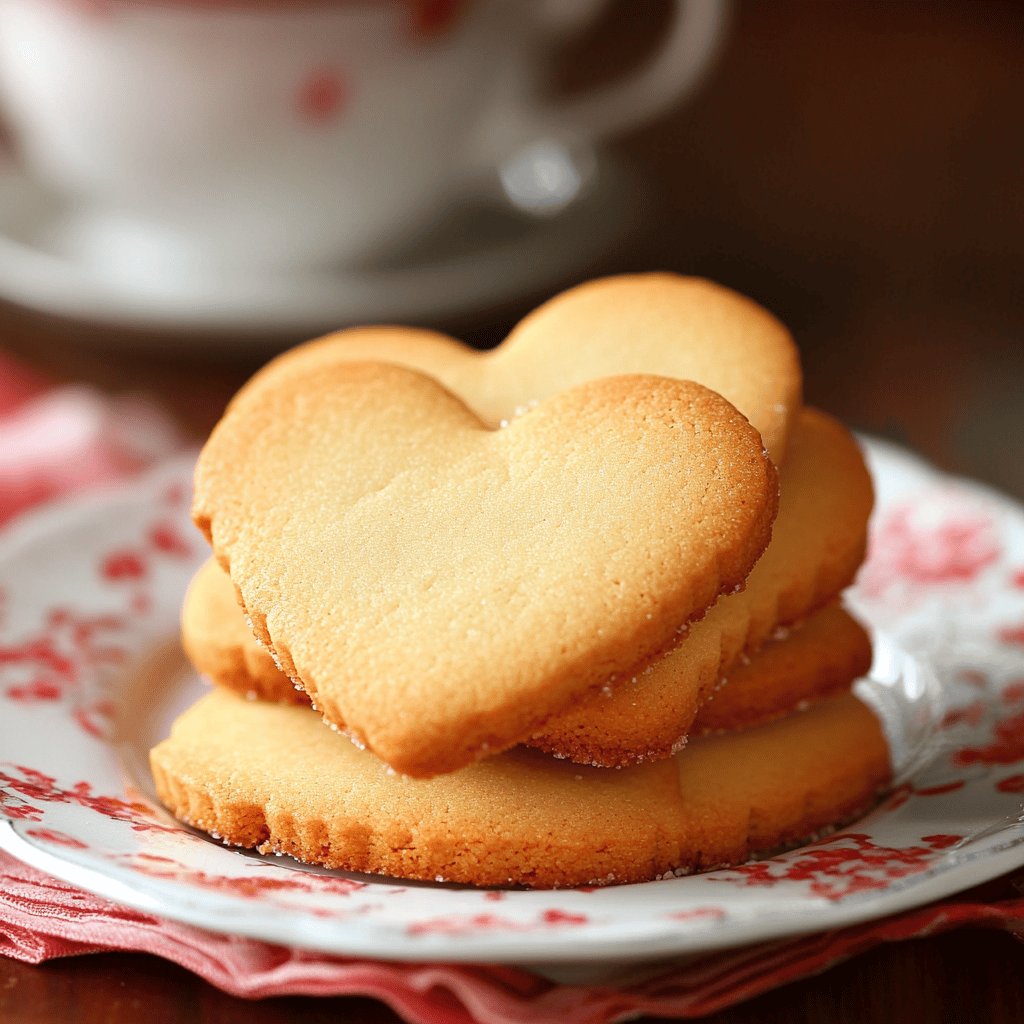 Galletas de corazón con mantequilla