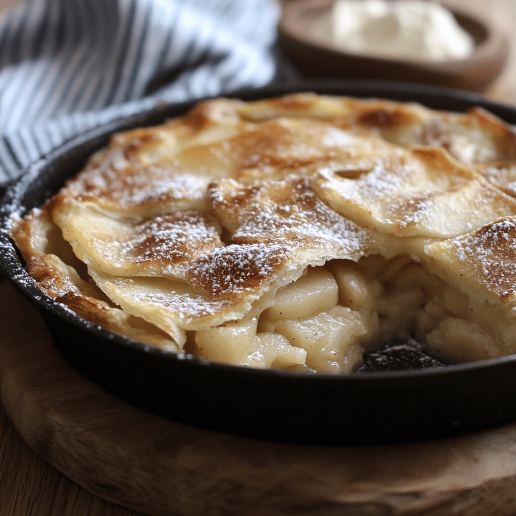 Tarta de manzana en sartén