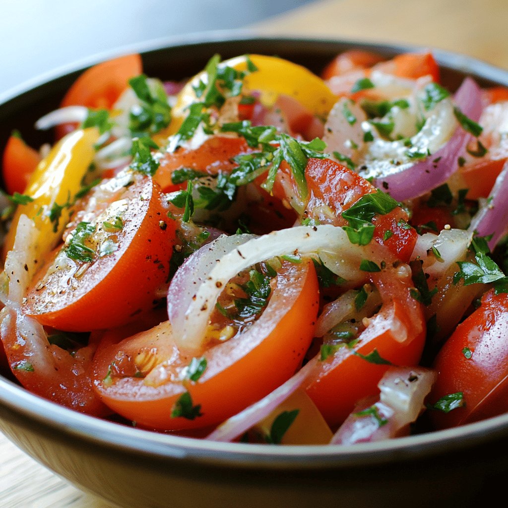 Receta de Ensalada de tomate y cebolla