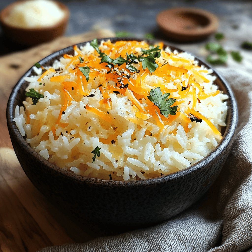 Arroz al queso cremoso y sabroso