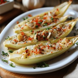 Endivias con queso y anchoas