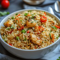 Arroz tres delicias con pollo