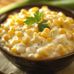 Rajas con crema y elote