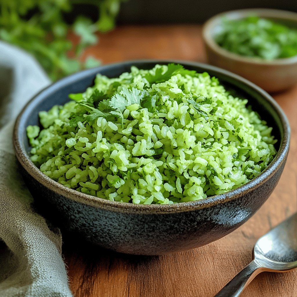 Arroz verde con cilantro