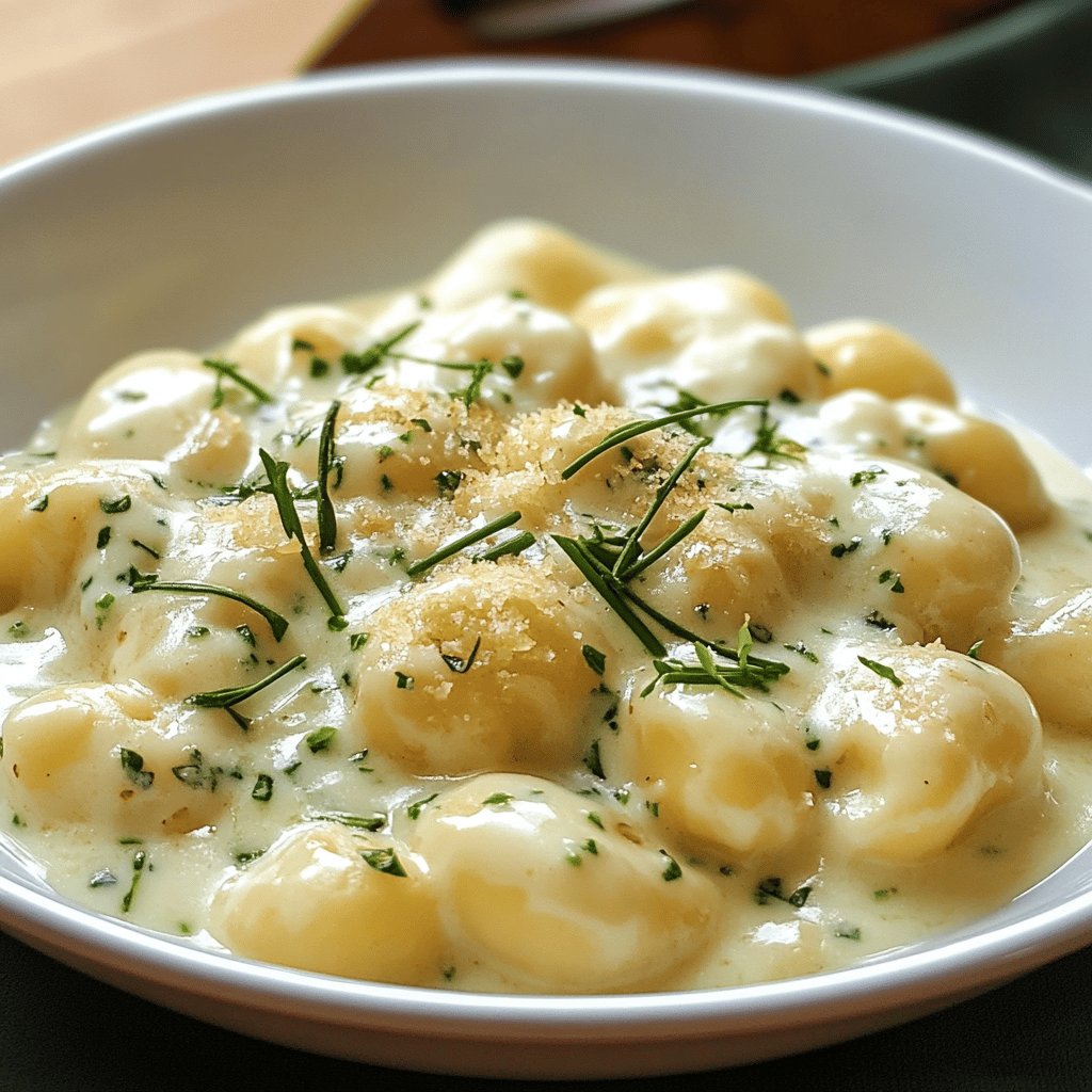 Receta de Ñoquis con crema de verdeo