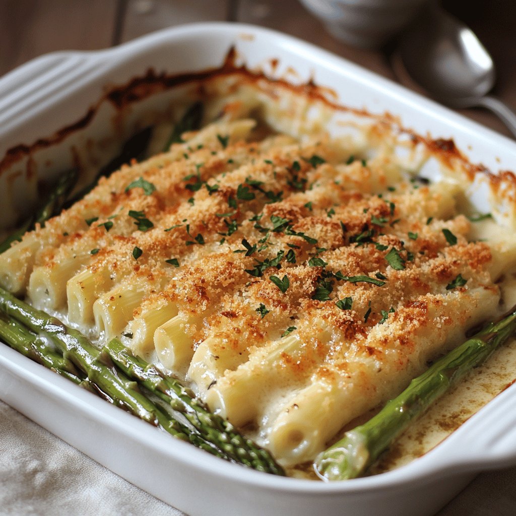 Espárragos blancos gratinados al horno