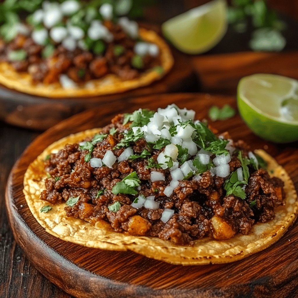 Tostadas de tinga de res