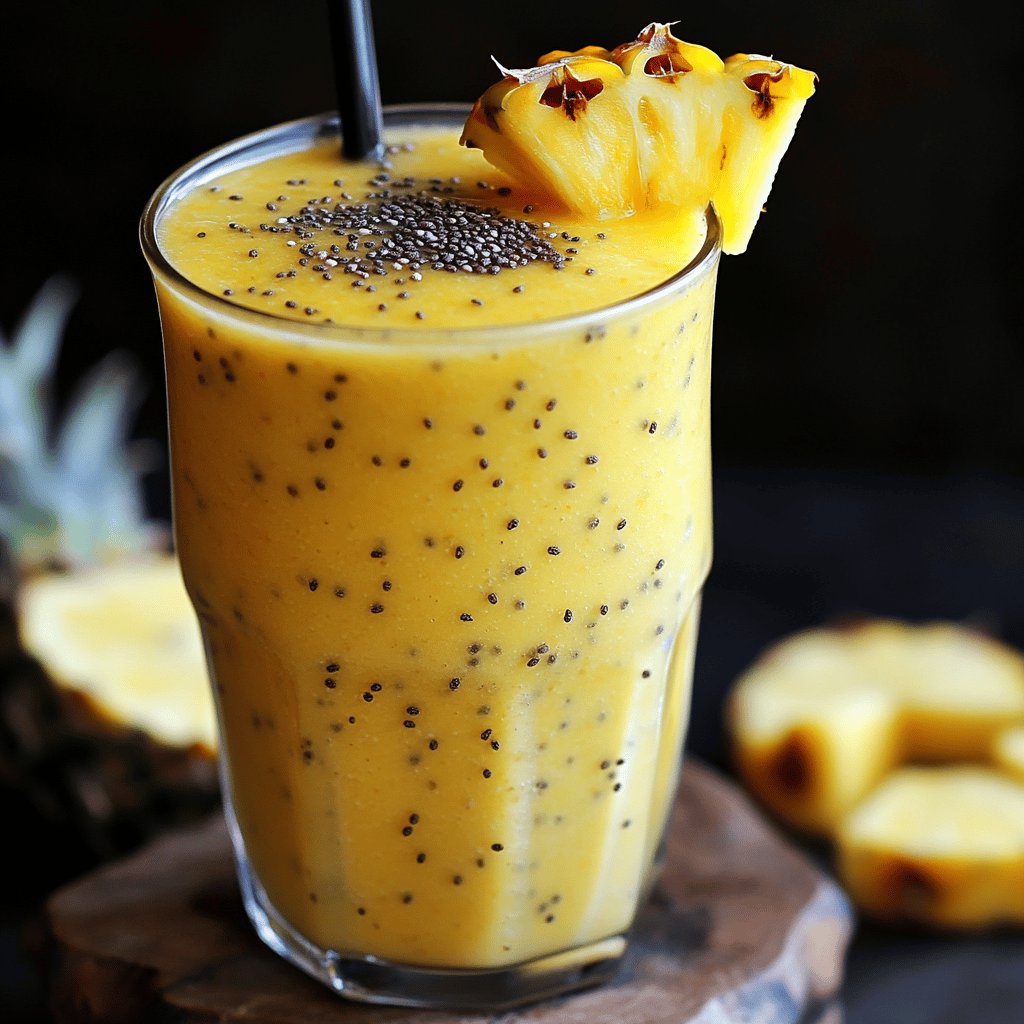 Batido con piña y chía para adelgazar