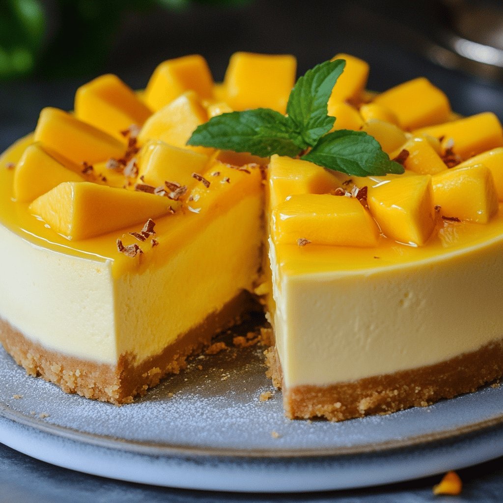 Cheesecake de mango sin horno