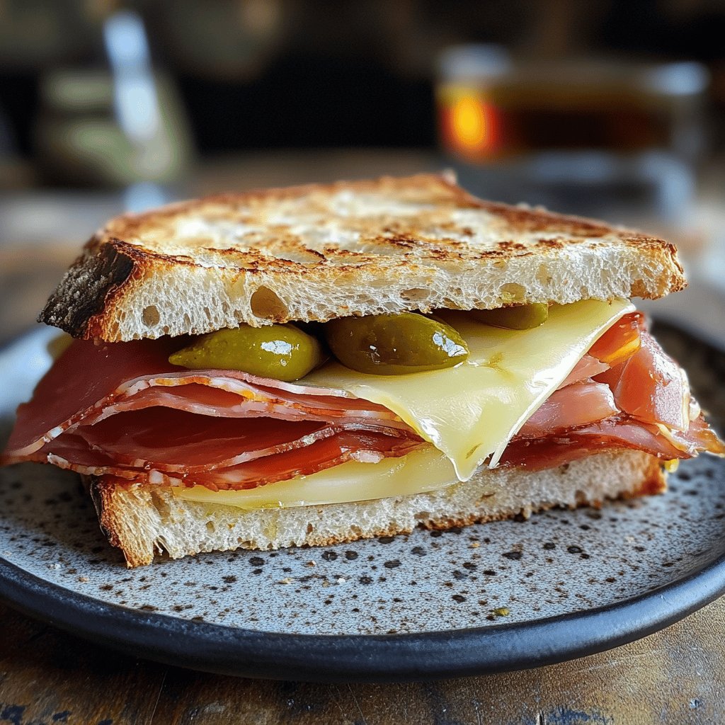 Sándwich de jamón serrano y queso manchego