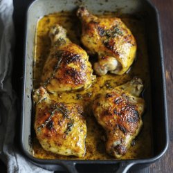 Pollo al horno con cúrcuma