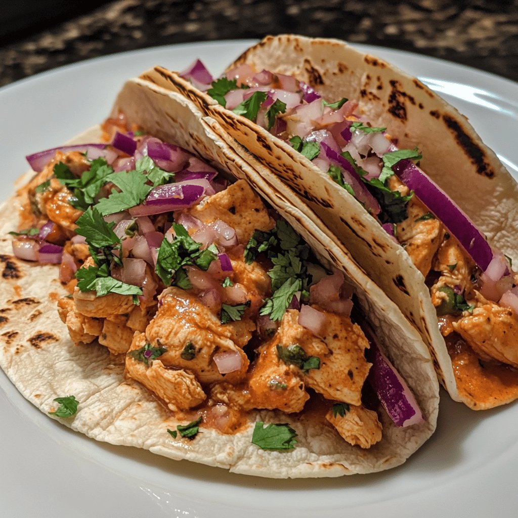 Tacos de tinga de pollo