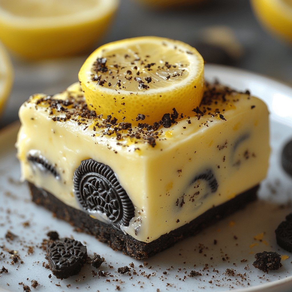 Postre de limón y galletas oreo