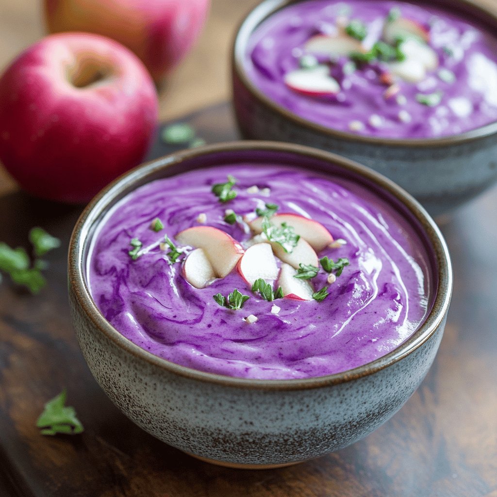 Crema de lombarda con manzana