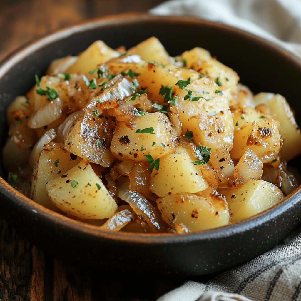 Patatas a lo pobre con cebolla