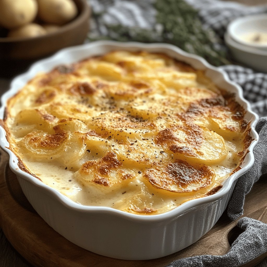 Receta de Patatas gratinadas con nata