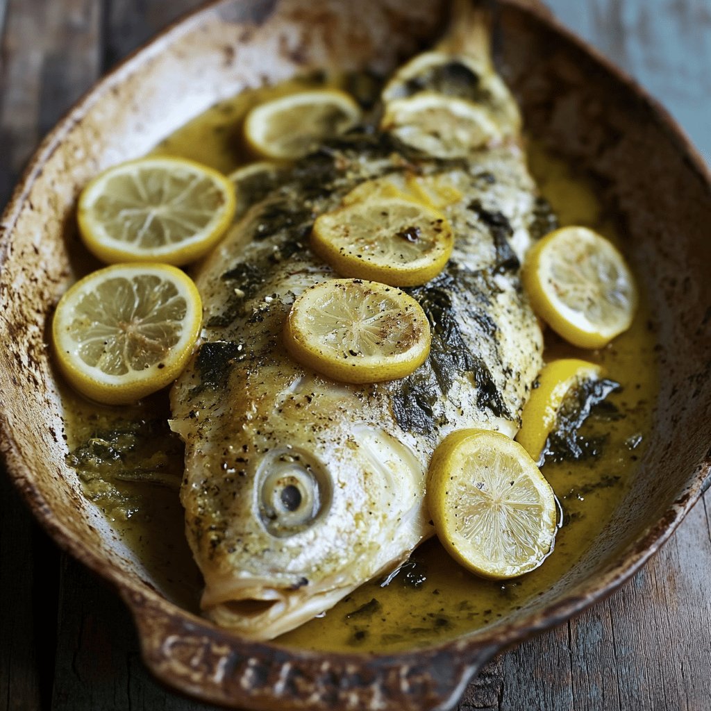 Rodaballo al horno con limón