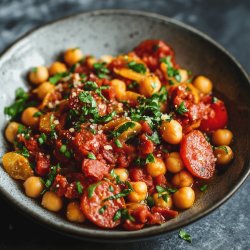 Garbanzos guisados con chorizo y tomate