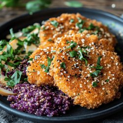 Milanesas empanizadas con ajonjolí y amaranto