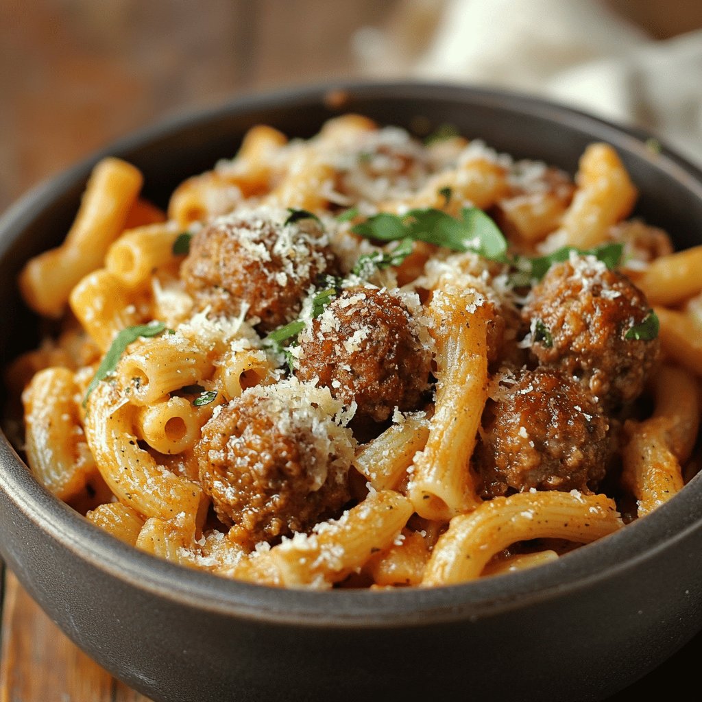 Receta de Macarrones con albóndigas